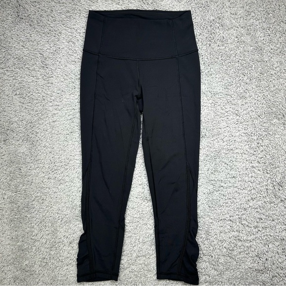 Lululemon Leggings Womens 4 Wunder Under Crop Hi Rise Classic Activewear Fitness - Picture 1 of 8